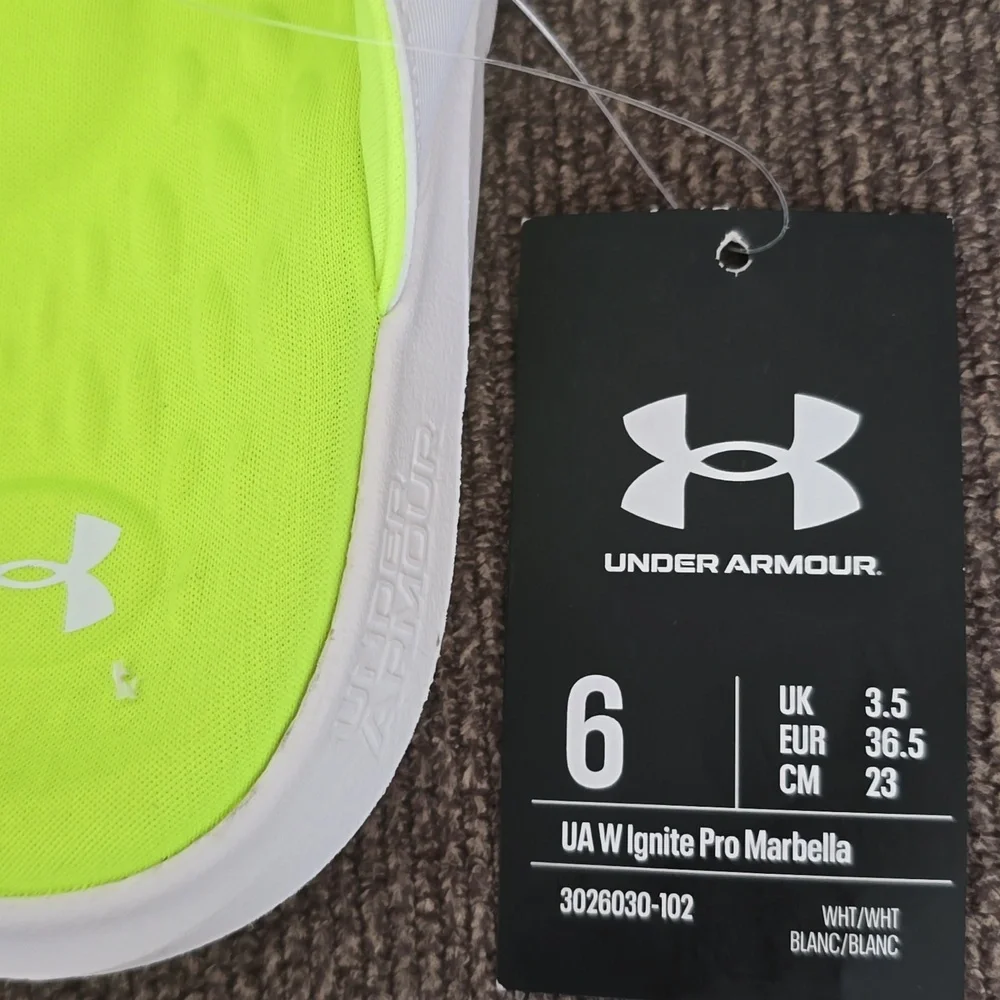 UNDER ARMOUR BRAND WOMEN'S FLORESCENT YELLOW FLIP-FLOPS SANDALS SIZE 6 - Picture 3 of 16